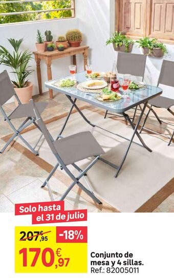 Leroy Merlin Conjunto de mesa y 4 sillas oferta