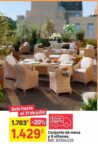 Leroy Merlin Conjunto de mesa y 6 sillones oferta