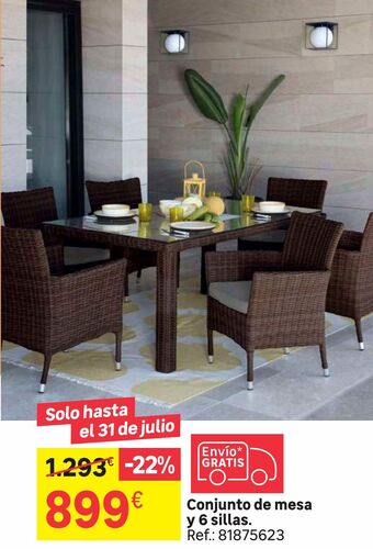 Leroy Merlin Conjunto de mesa y 6 sillas oferta