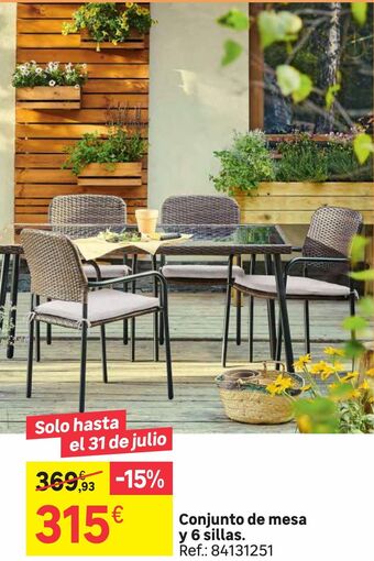 Leroy Merlin Conjunto de mesa y 6 sillas oferta