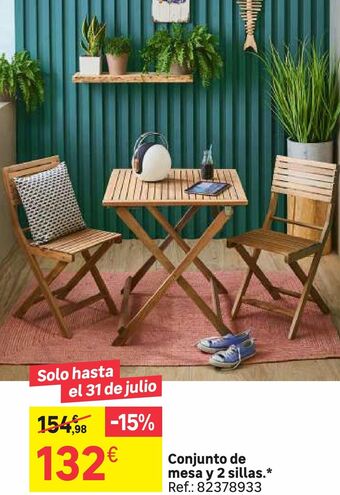 Leroy Merlin Conjunto de mesa y 2 sillas oferta
