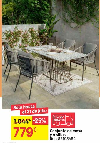 Leroy Merlin Conjunto de mesa y 4 sillas oferta