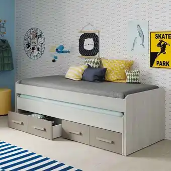 Cama doble con cajones arce