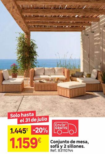 Leroy Merlin Conjunto de mesa sofa y 2 sillones oferta