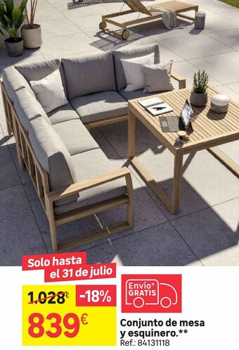 Leroy Merlin Conjunto de mesa y esquinero oferta