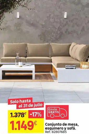 Leroy Merlin Conjunto de mesa esquinero y sofa oferta