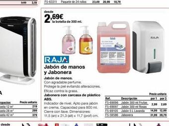 Staples Kalamazoo Desde  precio unitario 219 299 379  desde  2,69€  la botella de 300 ml.  raja jabón de manos y jabonera  jabón de manos.  con oferta