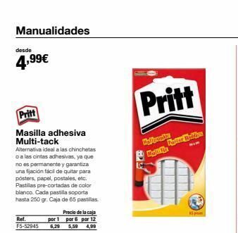Staples Kalamazoo Manualidades  desde  4,99€  pritt  masilla adhesiva multi-tack  alternativa ideal a las chinchetas o a las cintas adhesivas,  oferta
