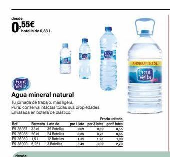 Staples Kalamazoo Desde  0,55€  botella de 0,33 l.  font vella  agua mineral natural  tu jornada de trabajo, más ligera.  pura: conserva intact oferta