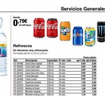 Staples Kalamazoo Desde 0,79€ el refresco ca-coca-co refrescos un descanso muy refrescante. formatos de 25 cl, 33 cl y 50 cl ref. descripc oferta