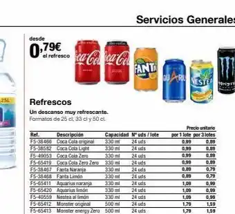 Staples Kalamazoo Desde 0,79€ el refresco ca-coca-co refrescos un descanso muy refrescante. formatos de 25 cl, 33 cl y 50 cl ref. descripc oferta