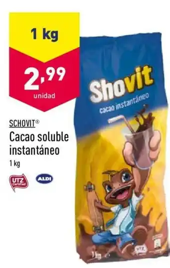 ALDI Schovit Cacao soluble instantáneo 1kg oferta
