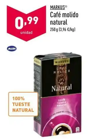 ALDI Markus Café molido natural 250g oferta