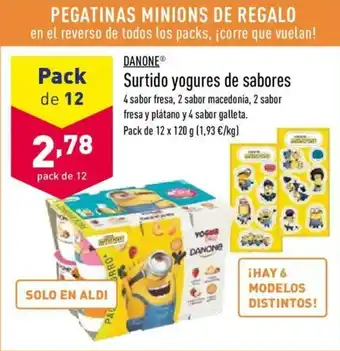 ALDI Danone Surtido yogures de sabores 12 x 120g oferta
