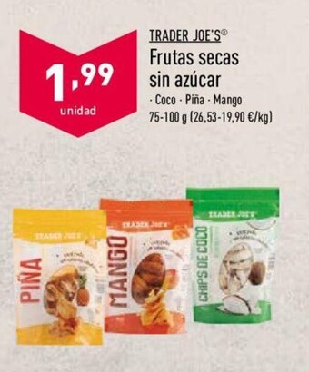 ALDI Trader Joe's Frutas secas sin azúcar 75-100g oferta