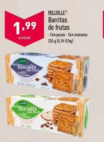 ALDI Millville Barritas de frutas 335g oferta