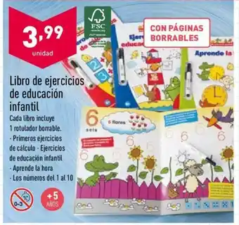 ALDI Libro de ejercicios de educación infantil oferta