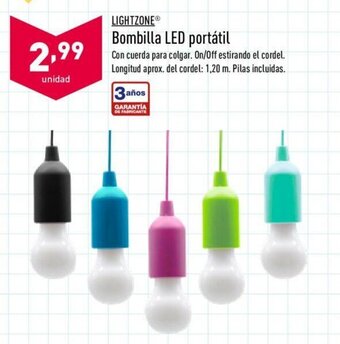 ALDI Lightzone Bombilla LED portátil oferta