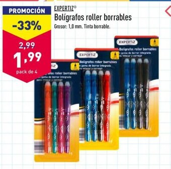 ALDI Expertiz Bolígrafos roller borrables oferta
