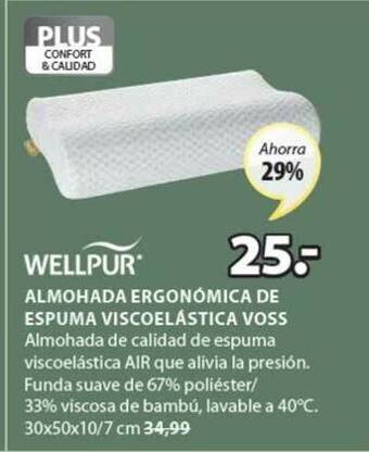 JYSK Wellpur Almohada Ergonómica De Espuma Viscoelástica Voss oferta