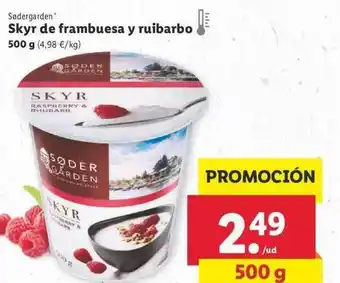 Lidl Sodergarden Skyr De Frambuesa Y Ruibarbo 500g oferta