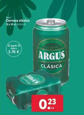Lidl Argus Cerveza Clásica 12x33cl oferta