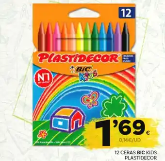 Supermercados Dani 12 Ceras Bic Kids Plastidecor oferta