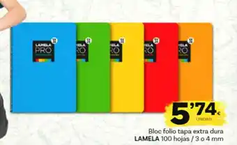 Supermercados Dani Lamela Bloc Folio Tapa Extra Dura 100 hojas / 3 o 4 mm oferta