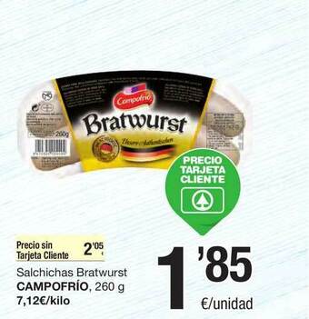 SPAR Fragadis Salchichas Bratwurst Campofrío 260 g oferta