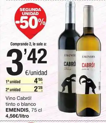 SPAR Fragadis Vino Cabró! Tinto O Blanco Amendis 75 cl oferta