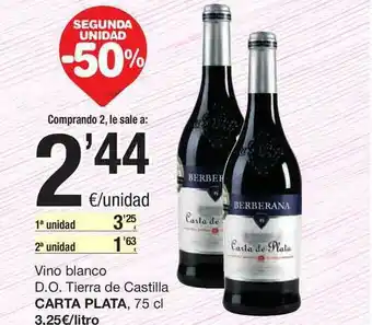 SPAR Fragadis Vino Blanco D.o. Tierra De Castilla Carta Plata 75 cl oferta