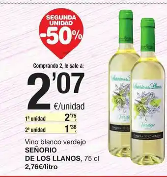 SPAR Fragadis Vino Blanco Verdejo Señorio De Los Llanos 75 cl oferta