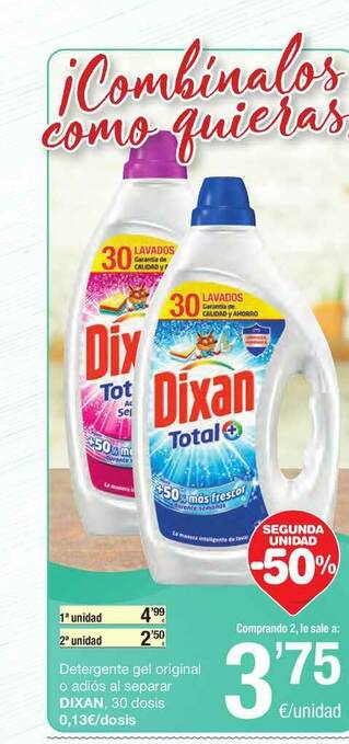 SPAR Fragadis Detergente Gel Original O Adiós Al Separar Dixan oferta