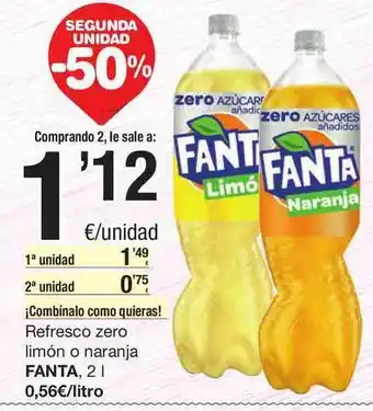 SPAR Fragadis Refresco Zero Limón O Naranja Fanta oferta