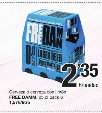 SPAR Fragadis Cerveza O Cerveza Con Limón Free Damm oferta