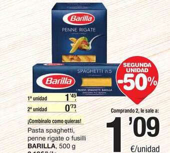 SPAR Fragadis Pasta Spaghetti Penne Rigate O Fusilli Barilla oferta