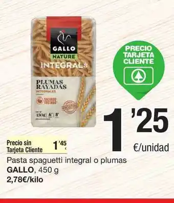 SPAR Fragadis Pasta Spaguetti Integral O Plumas Gallo oferta