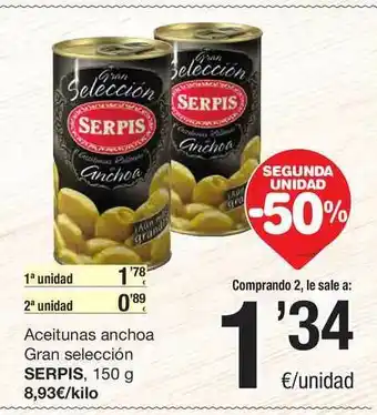 SPAR Fragadis Aceitunas Anchoa Gran Selección Serpis oferta