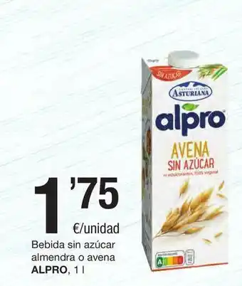 SPAR Fragadis Bebida Sin Azúcar Almendra O Avena Alpro oferta