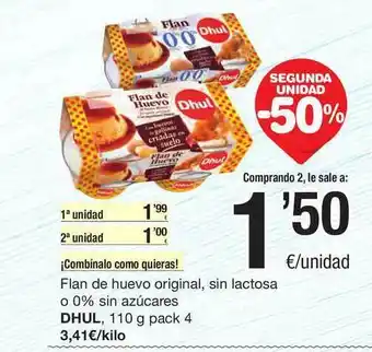 SPAR Fragadis Flan De Huevo Original Sin Lactosa O 0% Sin Azúcares Dhul oferta