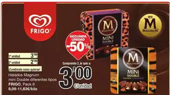 SPAR Fragadis Segunda Unidad -50% Helados Magnum Mini Double Diferentes Tipos Frigo oferta