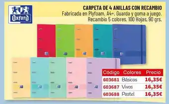 Carlin Carpeta De 4 Anillas Con Recambo Oxford oferta