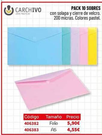 Carlin Pack 10 Sobres Carchivo oferta