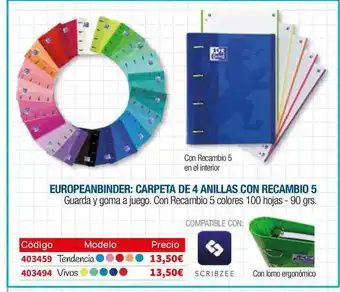 Carlin Europeanbinder: Carpeta De Anillas Con Recambio 5 oferta