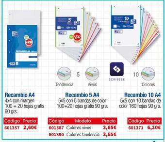 Carlin Recambio A4 Recambio 5 A4 Recambio 10 A4 oferta
