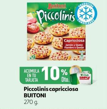 Alcampo Piccolinis Capricciosa Buitoni 270 g oferta