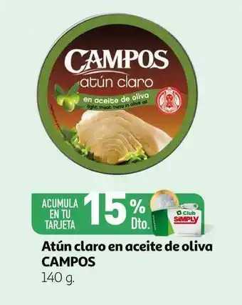 Alcampo Atún Claro En Aceite De Oliva Campos 140 g oferta