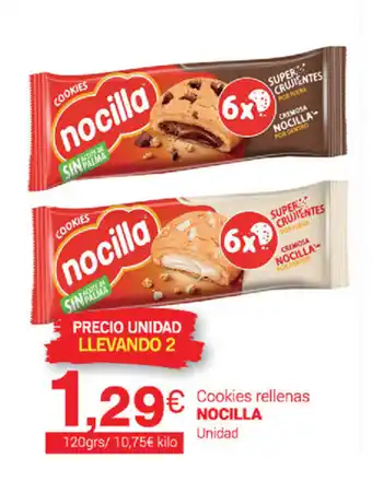 Supermercados Plaza Nocilla Cookies rellenas Unidad 120grs oferta