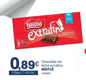 Supermercados Plaza Nestlé Chocolate con leche extrafino Unidad 125grs oferta