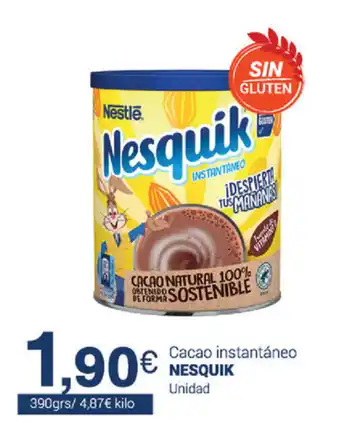 Supermercados Plaza Nesquik Cacao instantáneo Unidad 390grs oferta